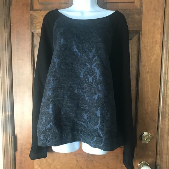 LOFT Navy Blue and Black w/Sparkle Top and Skirt Set XXL - Picture 2 of 11